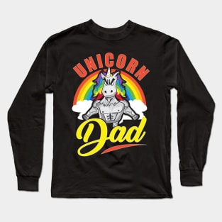 Awesome Unicorn Dad Cool Unicorn Dads Long Sleeve T-Shirt